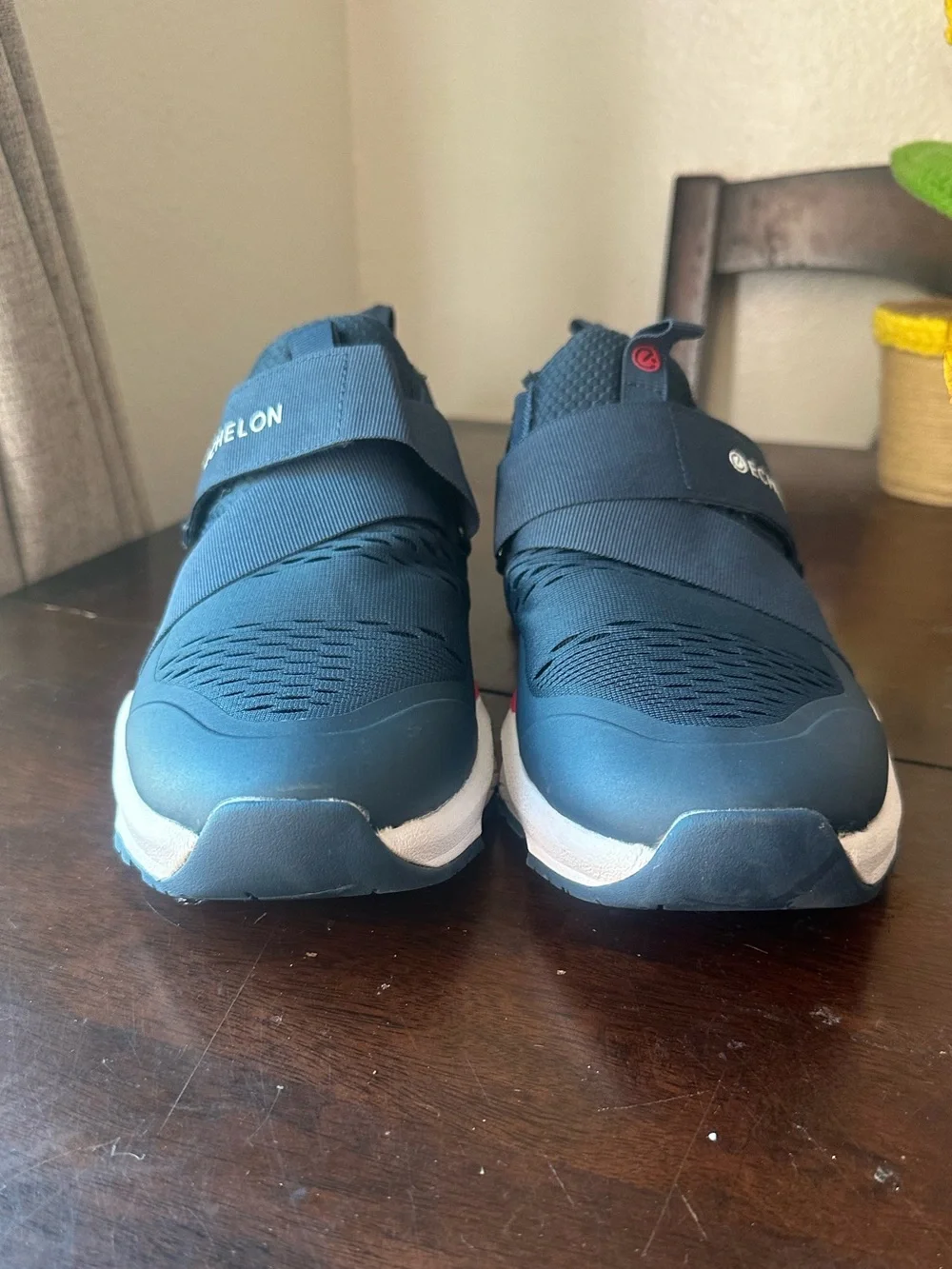 Men's Navy Athletic Slip-On Sneakers with Strap Bike Shoes Unisex